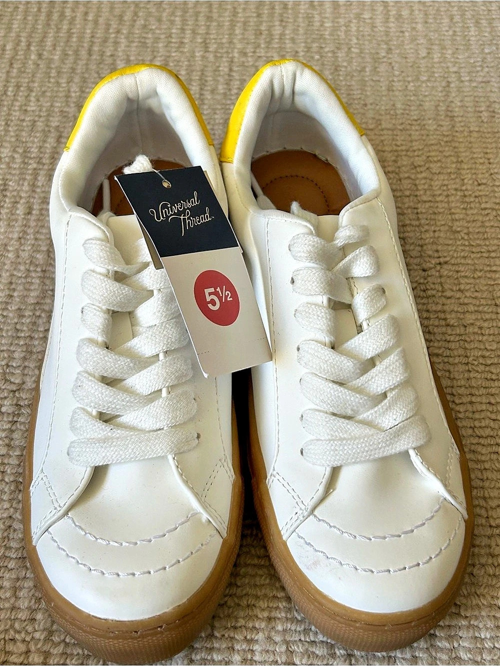 Universal Thread Shoes Color Block Sneakers in White & Yellow US 51⁄2 NWT